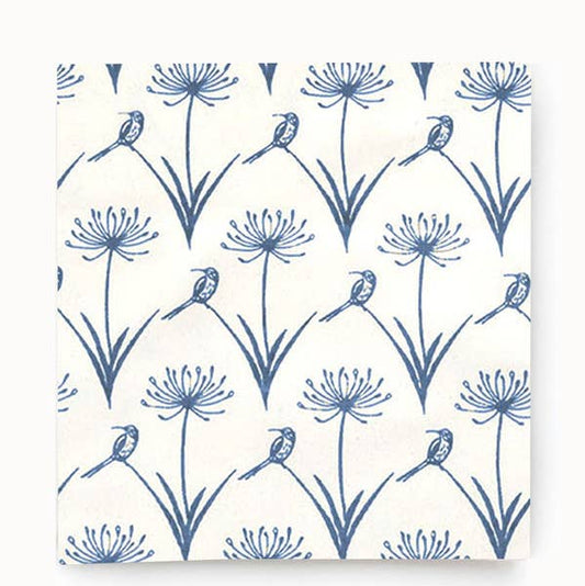 French Home Set of 4 Botanical Sugarbird Napkins - Sky