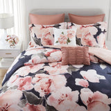 7-Piece Modern Farmhouse Comforter Set, Blush