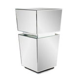 Clear Mirrored Pedestal Short