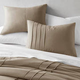 Soft Washed Pinch Pleat Comforter, Khaki