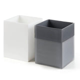 4pc Hand-Painted Clear Resin Bath Decor Set, Charcoal Mist