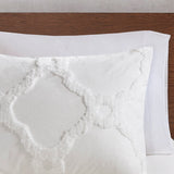 Tufted 3-Piece Comforter, Duvet Cover Set, White