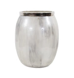 Sivas Glass Vase with Silver Accents- Small