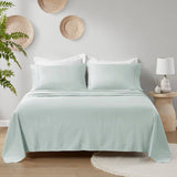 100% Organic Cotton 18" Deep Pocket Sheet Set, Aqua Blue