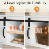Console Table with Storage Shelf & Sliding Barn Door
