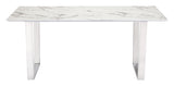 Atlas Dining Table White & Silver