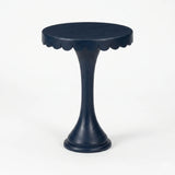 Scalloped Round Drink Table Navy Blue