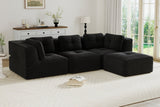 CORDELIA 116" 3-Seater High Armrest Sofa with 1 Ottoman