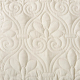3 Piece Split Corner Pleated Quilted Bedspread, Cream