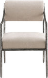 Bastille - Upholstered Dining Arm Chair (Set of 2) - Silver Frame