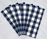 Navy Blue and Cream Buffalo Checkered Napkins