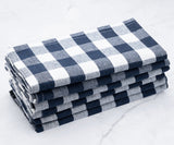 Navy Blue and Cream Buffalo Checkered Napkins