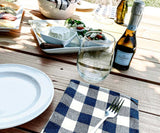 Navy Blue and Cream Buffalo Checkered Napkins