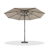 PURPLE LEAF Semi-Auto Outdoor Market Table Umbrella with Heavy-Duty Fabric