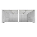 PURPLE LEAF Athena Louvered Pergola white Outdoor Aluminum Pergola with Shutter Wall Adjustable Gazebo Rainproof for Patio Deck Garden