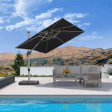 PURPLE LEAF Hailar Deluxe Aluminum Patio Umbrella with Base, Square and Rectangular Umbrella