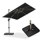 PURPLE LEAF Hailar Deluxe Aluminum Patio Umbrella with Base, Square and Rectangular Umbrella