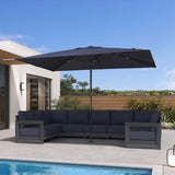PURPLE LEAF Luxury Market Umbrella 1.9"/2.4"/3.1" Pole Commercial Hydraulic Semi-Automatic Umbrella