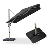 PURPLE LEAF Hailar Deluxe Aluminum Patio Umbrella with Base, Square and Rectangular Umbrella