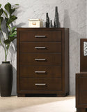 Jessica 5-drawer Bedroom Chest Cappuccino