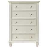 Sandy Beach 5-drawer Bedroom Chest Cream White