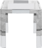 Casper Contemporary End Table with Clear Glass Top and Stylish Acrylic Feet for Elegant Living Spaces