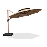 PURPLE LEAF Double Top 11 ft Round Outdoor Patio Umbrella with High Quality Sunbrella Fabric