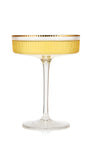 Ribbed Coupe Cocktail Glasses With Gold Rim 8 oz | Set of 2
