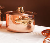 Mauviel M'Heritage M'150 B Copper Stewpan With Lid, Brass Handles