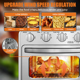 【USED】 16QT Air Fryer Toaster Oven, Convection Air Fryer Toaster Countertop Oven, with Bake, Toast, Broil and Warm Functions, Stainless Steel Electric Hot Oven Combo for Healthy Meals