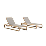 PURPLE LEAF Patio Chaise Lounge with Cushion Aluminum Tanning Chair Lounge Adjustable Reclining Set