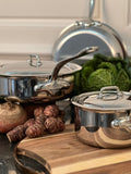 Mauviel M'COOK 5-Ply Sauté Pan With Lid, Cast Stainless Steel Handle