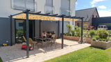 PURPLE LEAF Outdoor Pergola with Retractable Canopy Aluminum Shelter for Beach Porch Garden Shade Pavilion Pergola with Curtains