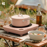 Ciarra Kitchen PortoChef Quartet : Donut Induction Cooktop & HOOD TO GO & Cookware Mini Duo