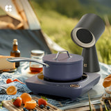 Ciarra Kitchen PortoChef Quartet : Donut Induction Cooktop & HOOD TO GO & Cookware Mini Duo