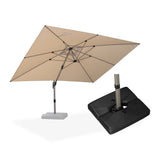 PURPLE LEAF Hailar Deluxe Aluminum Patio Umbrella with Base, Square and Rectangular Umbrella