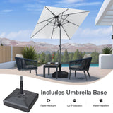 PURPLE LEAF Crank and Tilt Square Patio Table Umbrella with Base for Garden Porch