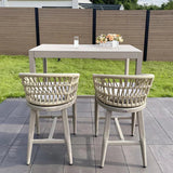 PURPLE LEAF Outdoor Bar Stools Counter Stools Rattan Bar Stools Chair with Backrest for Indoor or Outdoor, Kitchen lsland