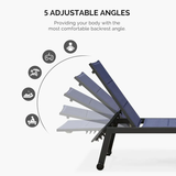 PURPLE LEAF Outdoor Aluminum Chaise Lounge with Wheels and Side Table for Outdoor Backyard Poolside