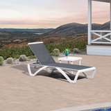 PURPLE LEAF Patio Chaise Lounge Chair Outdoor Plastic Textilene Sun Bathing Recliner Tanning Pool Lounger with 6 Adjustable Position for Outside Beach in-Pool Lawn Poolside