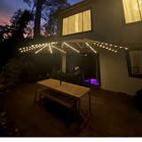 PURPLE LEAF Double Sided Patio Umbrella with Light Large Market Umbrellas with Base