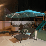 PURPLE LEAF Double Sided Patio Umbrella with Light Large Market Umbrellas with Base