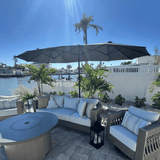 PURPLE LEAF Table Umbrella Double Sided Rectangular Patio Market Umbrella with Base
