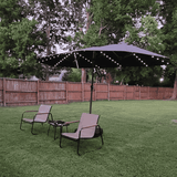 PURPLE LEAF Double-Sided Market Umbrella Large Rectangular Patio Umbrellas with Base