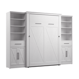 Full Murphy Bed and Closet Organizers with Doors and Drawers (113W) | KWS100WT