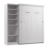 Murphy Bed with Storage Tower Pure White Oak, Full Size