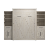 Queen Murphy Bed and Closet Organizers with Doors and Drawers (119W) | KWS099LW