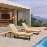 PURPLE LEAF Outdoor Chaise Lounge Patio Lounge Chair Recliner with Side Table and Cushion for Poolside Balcony Backyard