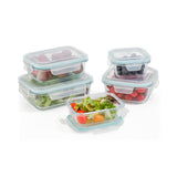 10-Piece Glass Food Storage Containers with Airtight Locking Lids (5 Containers + 5 Lids)