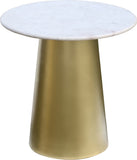 Sorrento Contemporary End Table with Genuine Marble Top & Gold Base - Perfect for Living Rooms!